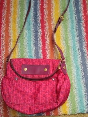 Marc Jacobs Pink And Red Leopard Print Bag
